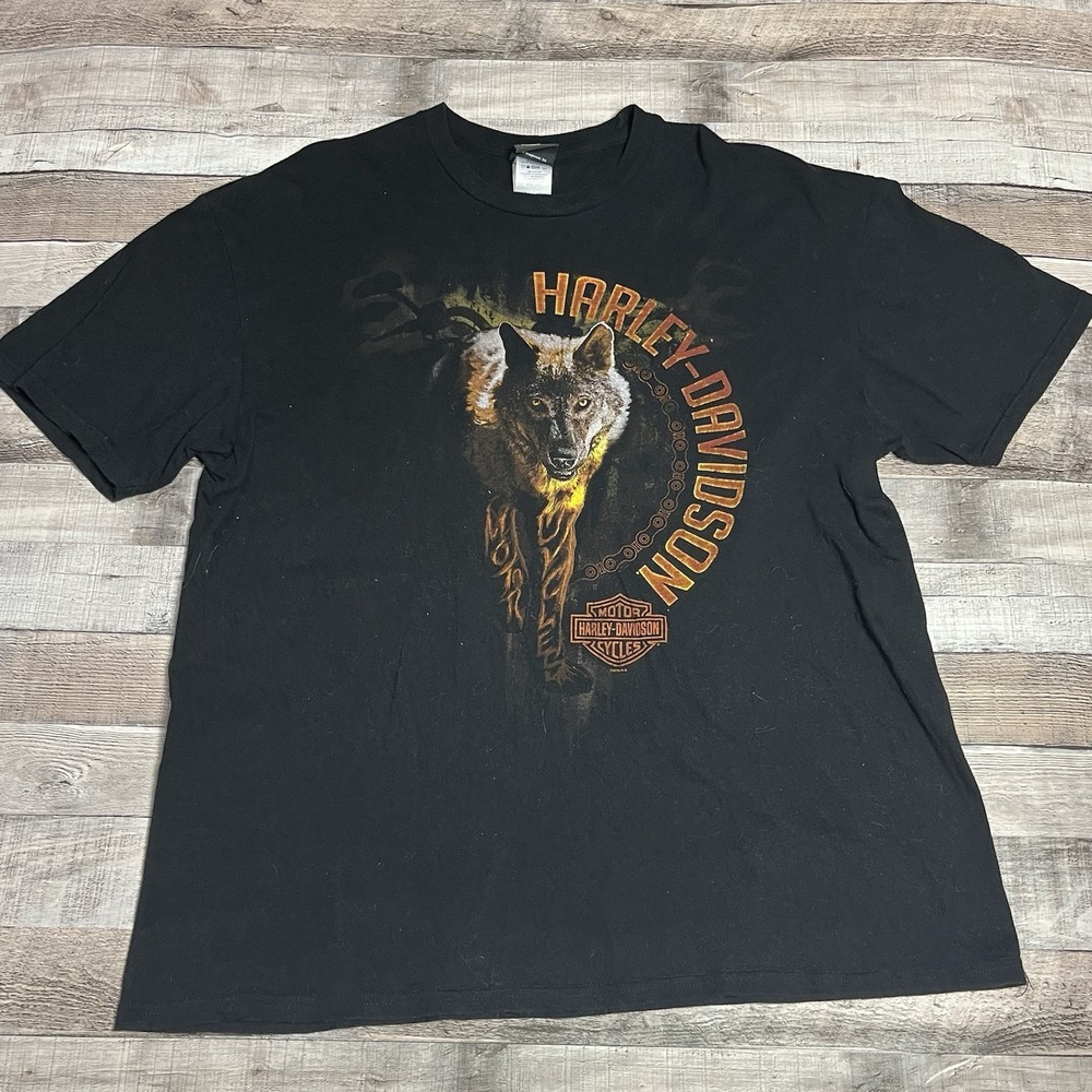 Harley Davidson Shirt Size 2XL Fire Wolf Motorcycle Biker Tee